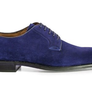 Made to order Handmade Derby Navy Blue Suede Leather Shoes