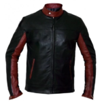 Maroon Black crusader dark knight batman leather jacket - leathersguru