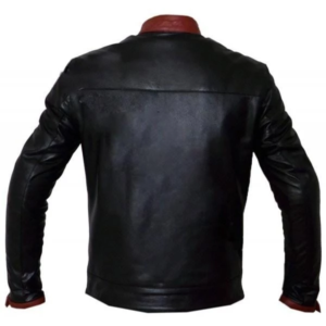 Maroon Black crusader dark knight batman leather jacket - leathersguru