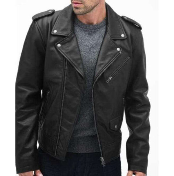 Handmade Men's Black Color Biker Leather Stylish Jacket - leathersguru