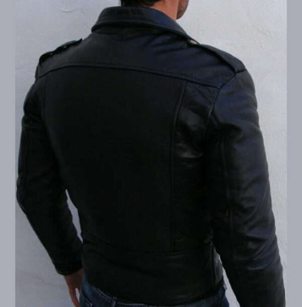 Men's Black Color Biker Leather Jacket, Motorbike Leather Belted Jacket - leathersguru