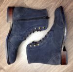 Men Blue Ankle high Suede Zipper and lace up boots (4)