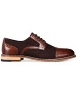 Handmade Brown Leather Suede Cap Toe Lace Up Shoe - leathersguru