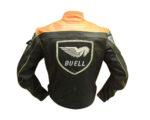 Men Buell Motorcycle Black Tan Leather Jacket Buell Moto Leather Jacket With CE Armour - leathersguru