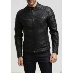 Men's Fashion Black Leather Jacket Men's Motorcycle Leather Jacket Biker Jacket - leathersguru