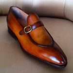 Handmade Brown Split Toe Monk Strap Leather Shoe - leathersguru