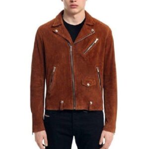 Men's Tan Brown Suede Leather Jacket, Men's Fashion Zipper Jacket - leathersguru