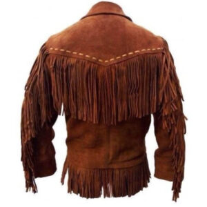 Men's Western Suede Jacket, Tan Color Cowboy Suede Fringe Jacket - leathersguru