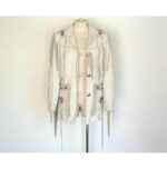 White Cowboy Genuine Leather Jacket, Cowboy Leather Jacket With Fringes - leathersguru