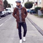 Men's brown suede biker jacket, Men's biker Suede Belted jacket - leathersguru