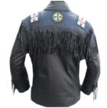 Men Cowboy Style Genuine Leather Jacket ,Cowboy Leather Jacket With Fringes