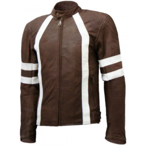 Men Distressed Vintage Leather Motorcycle Jacket