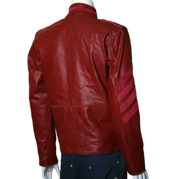 Men Maroon Military Leather Jacket Men Military Style Jacket,Leather Jacket