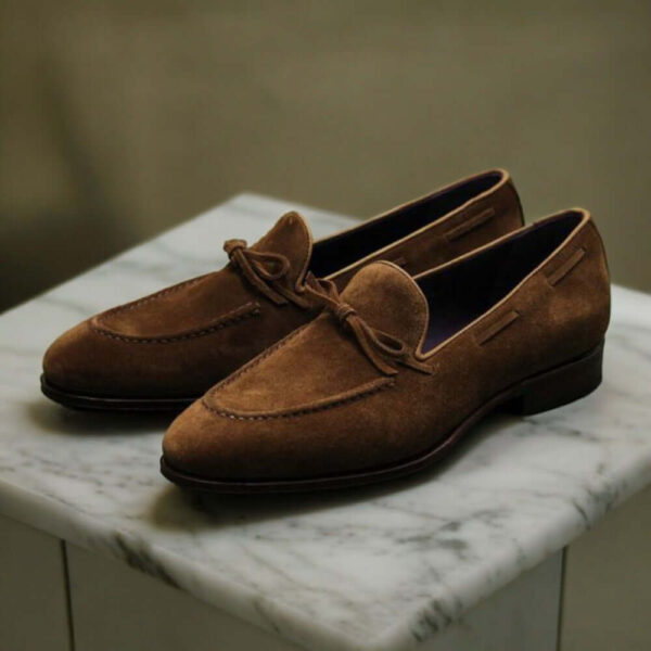 Men Borwn Suede Moccasin, Men Leather Dress Shoes,