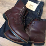 Men's Ankle Boot, Men's Cordovan Cap Toe Leather Lace Up Casual Boot.