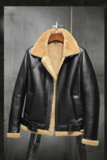 Men's Aviator RAF B3 Flying Bomber Fur Shearling Sheepskin Leather Jackets