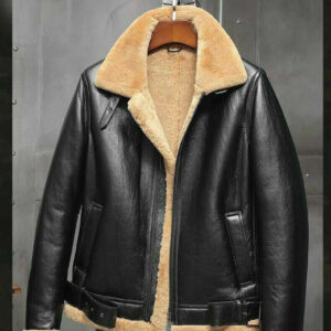 Men's Aviator RAF B3 Flying Bomber Fur Shearling Sheepskin Leather Jackets