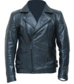 Men,s Black Biker Leather Jacket special Limited edition back