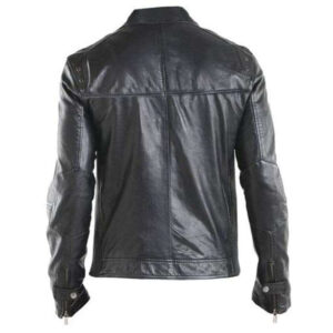 Men's Black Leather Biker Jacket