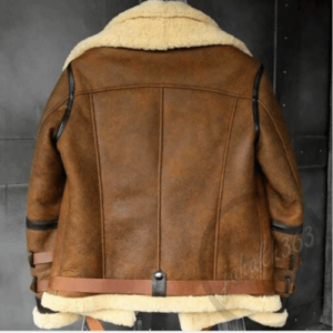 Men's Brown B3 RAF Flight Bomber Aviator Real Sheepskin Leather Shearling Jacket