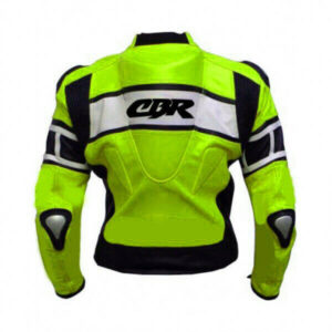 Men's Custom Fluoresce CBR Motorcycle Style Biker Cowhide Leather Jacket Hump - leathersguru