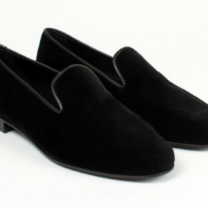 Men's Fashion Black Velvet Slip-on shoes Men Casual Loafer Velvet Party Shoes