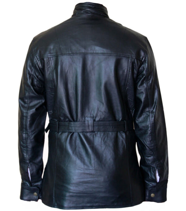 Men’s Four Pocket Black Biker Leather Jacket