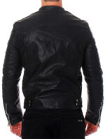 Men's Genuine Lambskin Leather Jacket Black Slim fit Fashion jacket