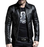 Men's Genuine Lambskin Leather Motorcycle Jacket Slim fit Biker Jacket