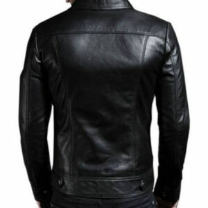 Men's Genuine Lambskin Leather Motorcycle Jacket Slim fit Biker Jacket