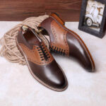 Men's Handmade Brown Derby Chukka Dress Leather Lace Up Oxford Shoes