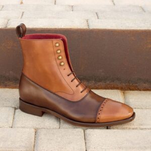 Men,s Handmade Brown Tan Ankle Boots, Men,s Lace up Ankle Boot, Men Leather Boot