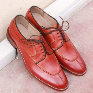 Men's Handmade Burgundy Color Leather formal shoes, Men's Split Toe Lace Up Shoes