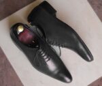 Men's Handmade Pointed Toe Lace Up Formal Black Leather Shoes