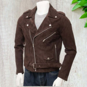 Men's New Brown Suede Biker Motorcycle Jacket, Handmade Fashion Mens Jacket