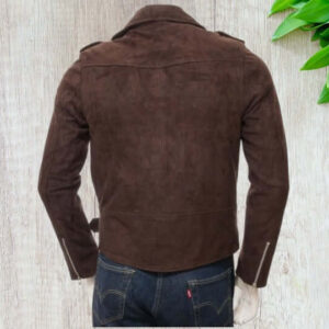 Men's New Brown Suede Biker Motorcycle Jacket, Handmade Fashion Mens Jacket