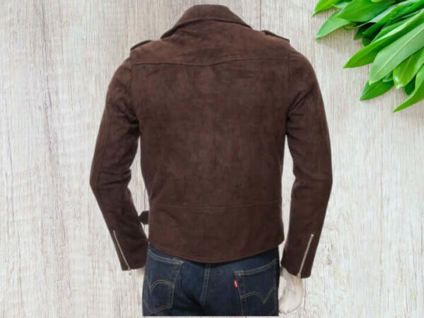 Men's New Brown Suede Biker Motorcycle Jacket, Handmade Fashion Mens Jacket