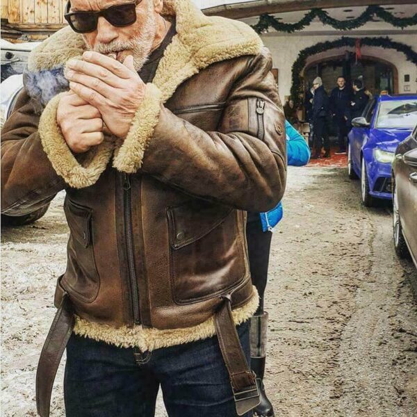 Men's RAF B3 Bomber Flight Aviator Real Shearling Fur Sheepskin Leather Jacket