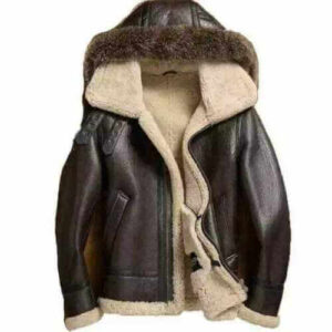 Men's RAF Flight Aviator Real Sheepskin Leather Fur Shearling B3 Bomber Jacket