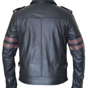 Men’s Six Pocket Black Biker Leather Jacket