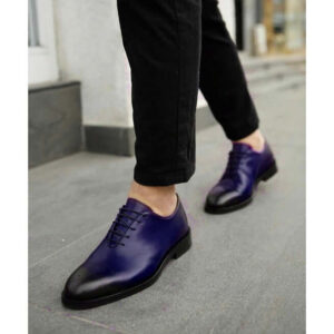 Men's Two Tone Lace Up Shoes, Brogue Toe Handmade Leather Shoes,