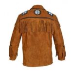 Men's Brown Cowboy Genuine Suede Jacket, Cowboy Suede Jacket With Fringes - leathersguru