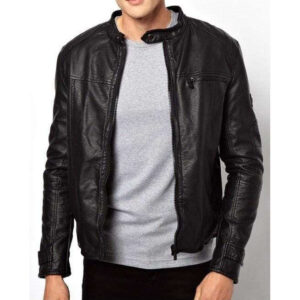 Men's Biker Leather Jacket, Handmade Black Leather Stylish Jacket - leathersguru