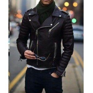 Men's Biker Leather Jacket, Men's Fashion Black Motorcycle Jacket, Men's Jackets - leathersguru