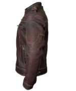 Biker Vintage Motorcycle Distressed Brown Cafe Racer Leather Stylish Jacket - leathersguru