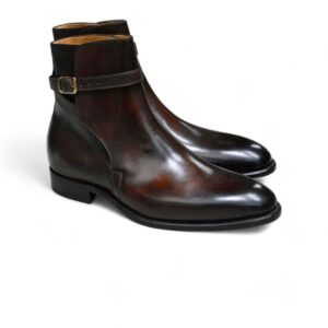 Men’s Cordovan Jodhpurs Ankle High Boot,Handmade Pure Leather Boot