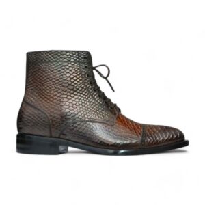 Handmade Python Ankle Boots for Men