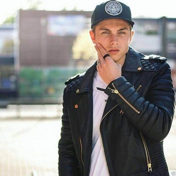 Fashion Real Leather lambskin Leather Biker Style Motorcycle Black Jacket - leathersguru