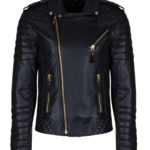 Fashion Real Leather lambskin Leather Biker Style Motorcycle Black Jacket - leathersguru