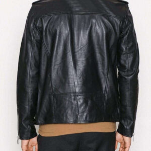 Genuine Lambskin Black Leather Jacket Motorcycle Slim Fit Biker Jacket - leathersguru